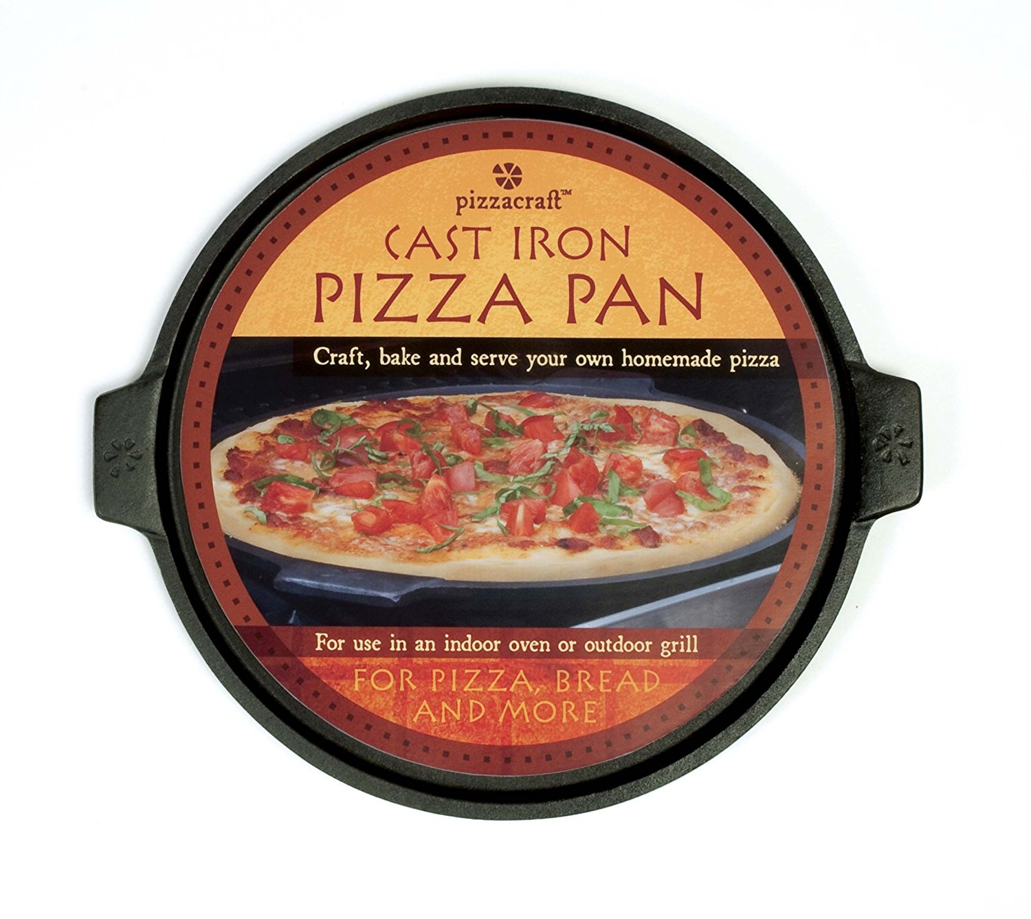 Pizzacraft Cast Iron Pizza Pan, 14Inch, For Oven or Grill PC0300 N3