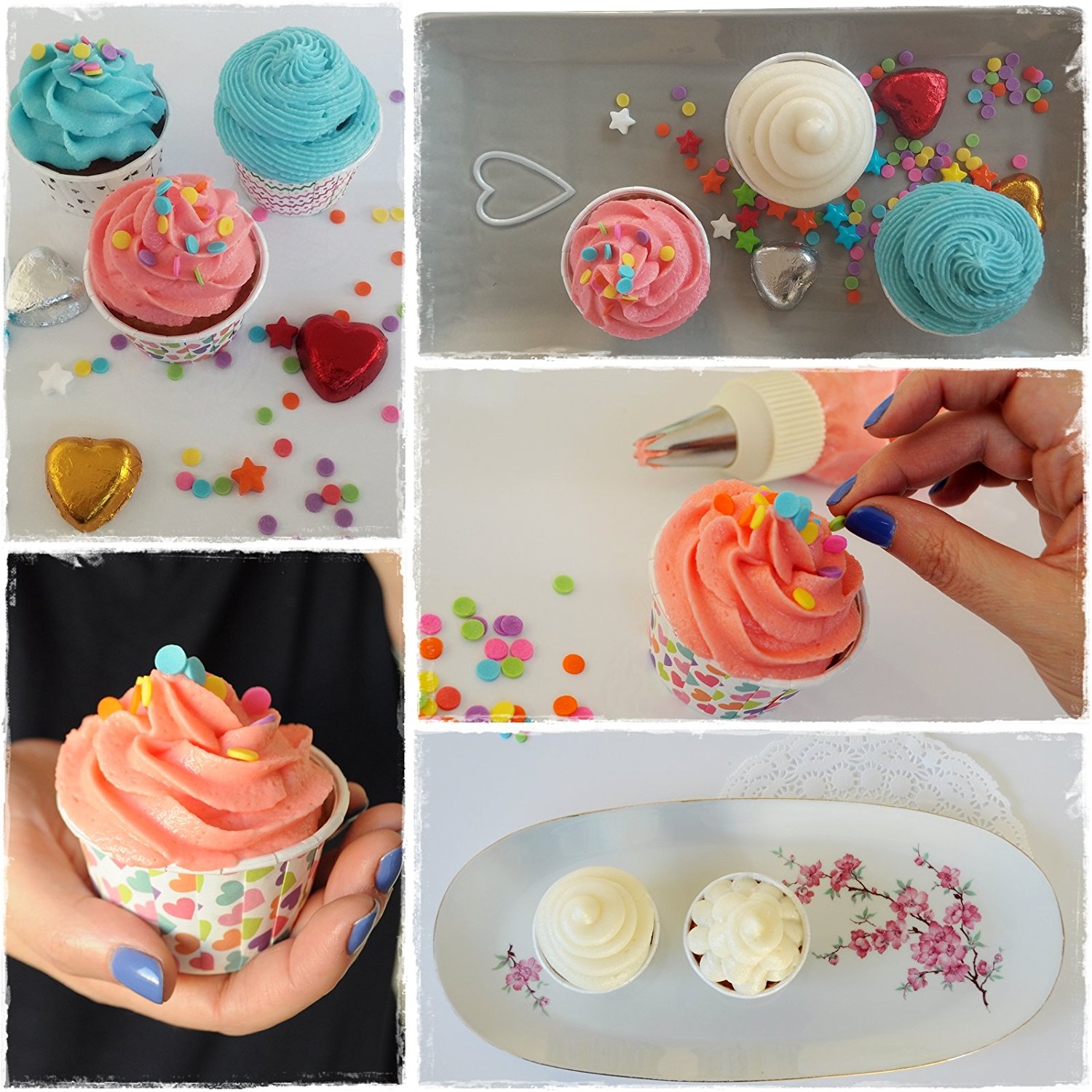 Premium Cake Decorating Tips Kit Frosting Bags and Tips, 14 Seamless