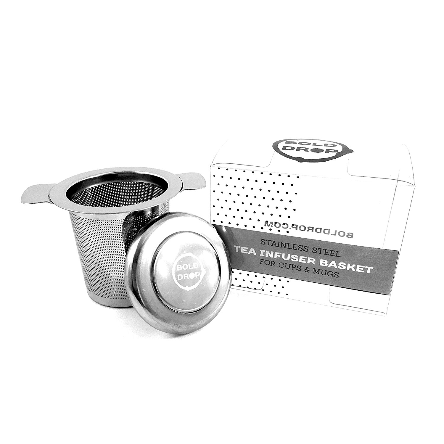 BoldDrop Stainless Steel Fine Filtering Loose Leaf Tea Infuser Basket