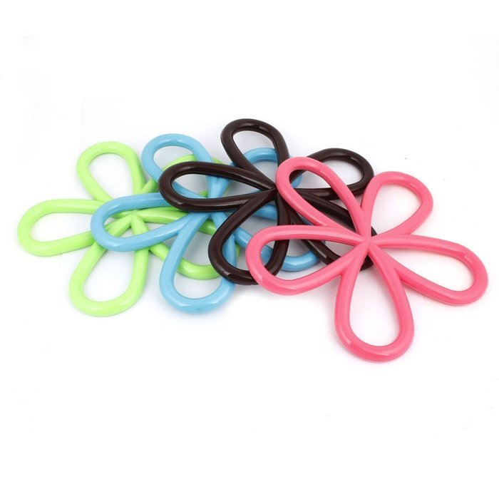 Plastic Flower Shaped Mat Kitchen Cup Pot Heat Insulation Pad 4 Pcs