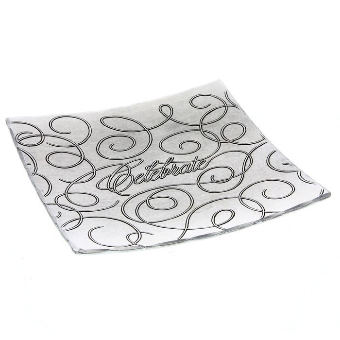 Wendell August Celebrate Square Snack Plate, Silver free image
