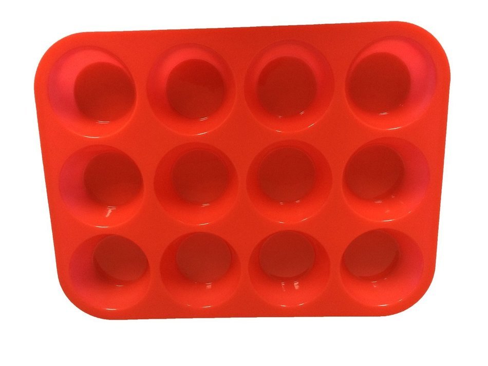 Keliwa 12 Cup Silicone Muffin & Cupcake Baking Pan / Non Stick