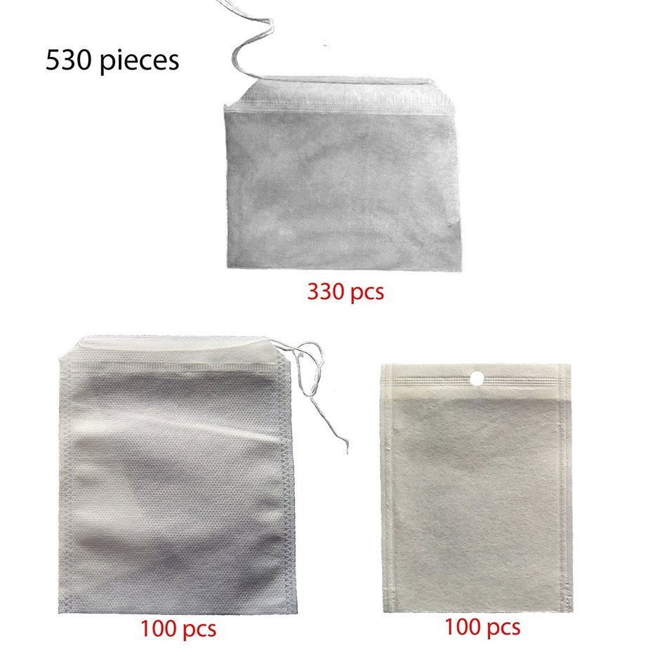 WELLSKEY Tea Filter Bags Set 530 pcs (Tea Filter Bags Nylon With Single