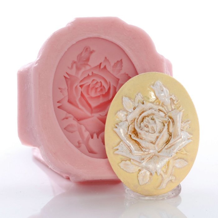 Rose Cameo Silicone Mold Food Safe Fondant, Chocolate, Candy, Resin