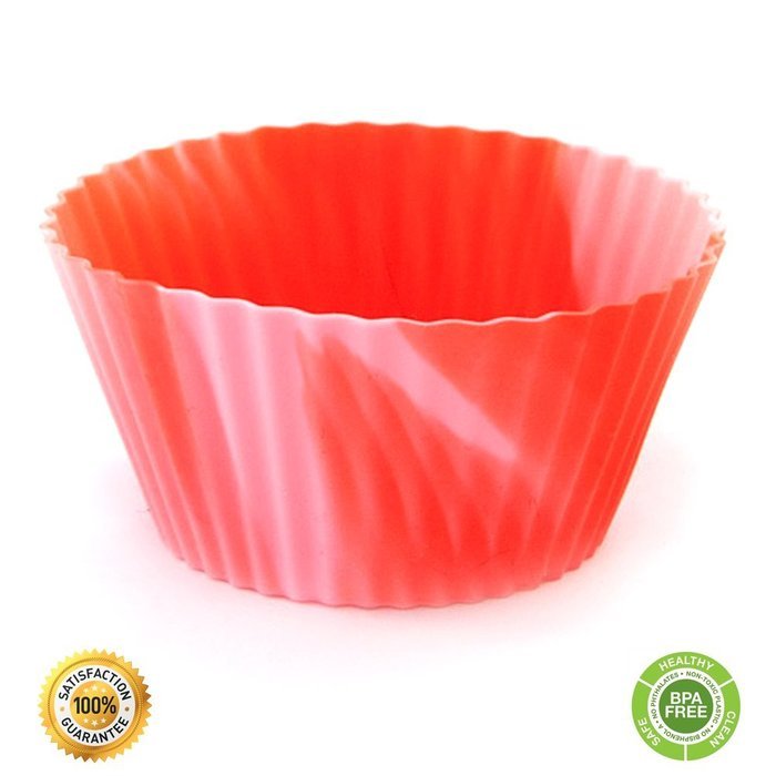 Set of 12 Premium Quality TieDye Silicone Baking Cups / Reusable