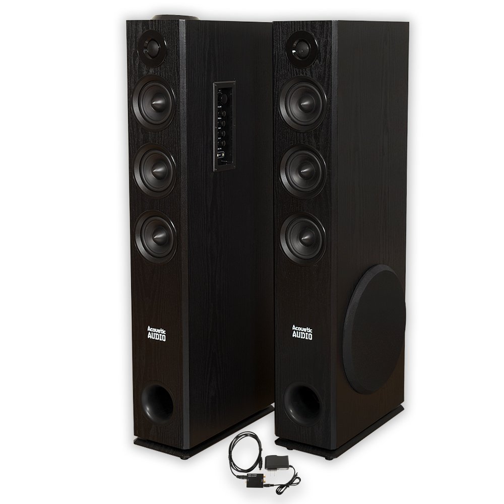 Acoustic Audio TSi350 Bluetooth Powered Floorstanding Tower Multimedia