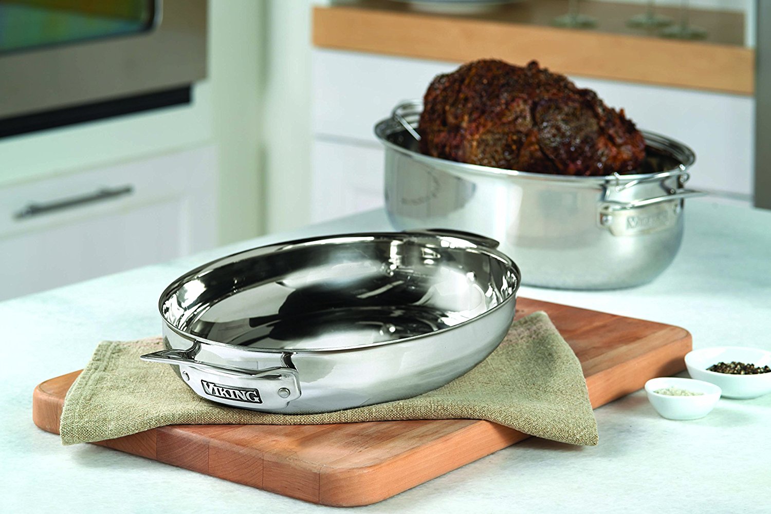 Viking Culinary 3Ply Stainless Steel Oval Roaster with Metal Induction