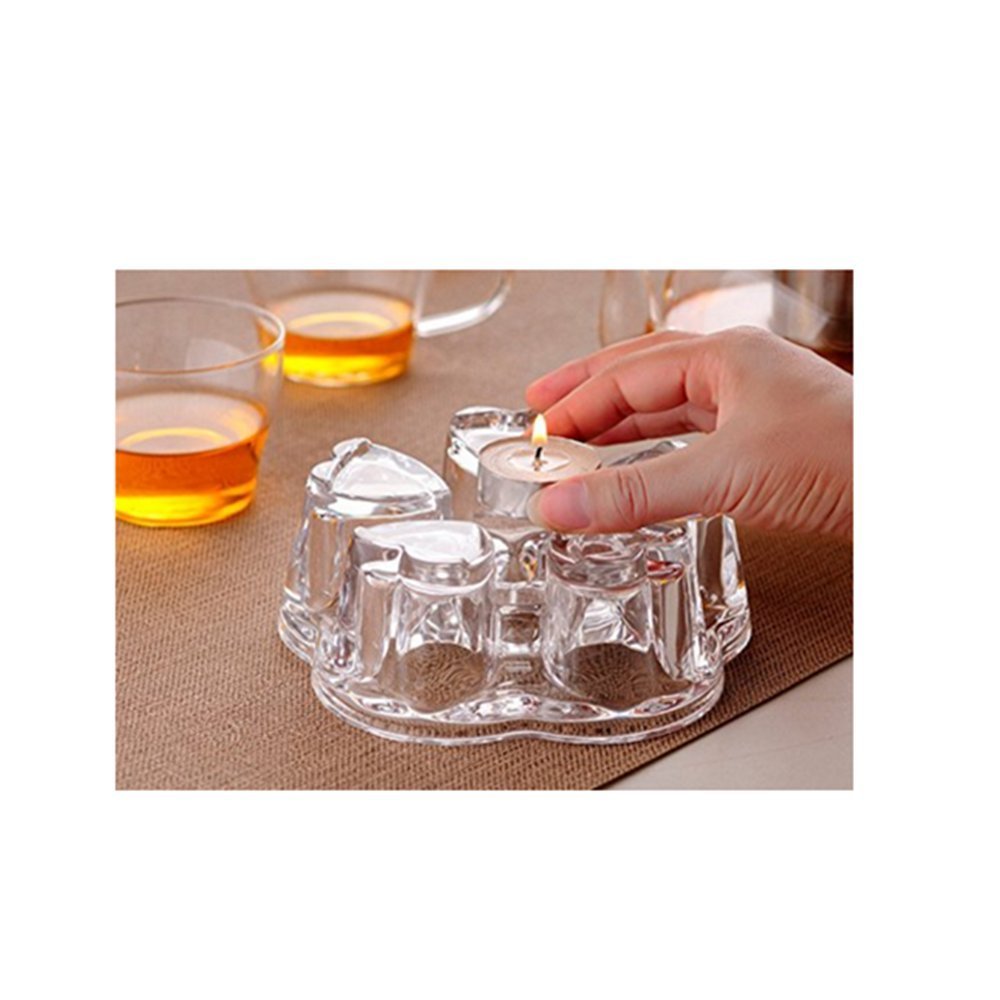 Aamina Crystal Teapot Heating Base Glass Teapot Warmer In Heart Shape