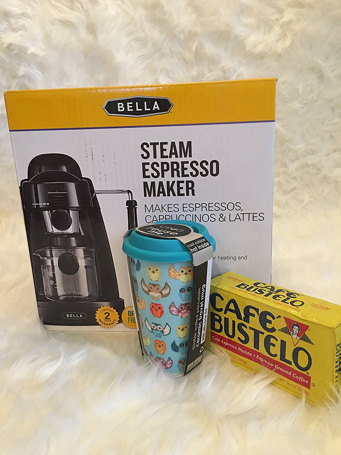 Bella Steam Espresso Maker,10 Oz Dishwasher and Microwave Safe Ceramic