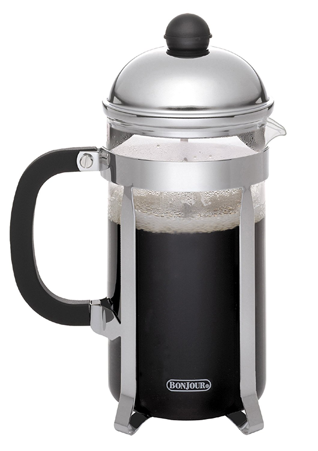 BonJour Coffee Stainless Steel French Press with Glass Carafe, 12.7