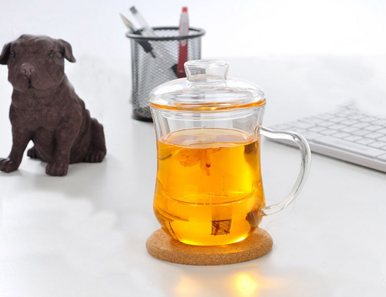 LOHOME Cork Hot Pads, Pack of 3 PCS Round Cork Trivet Heat Resistant Hot Pads Table Cup Mat