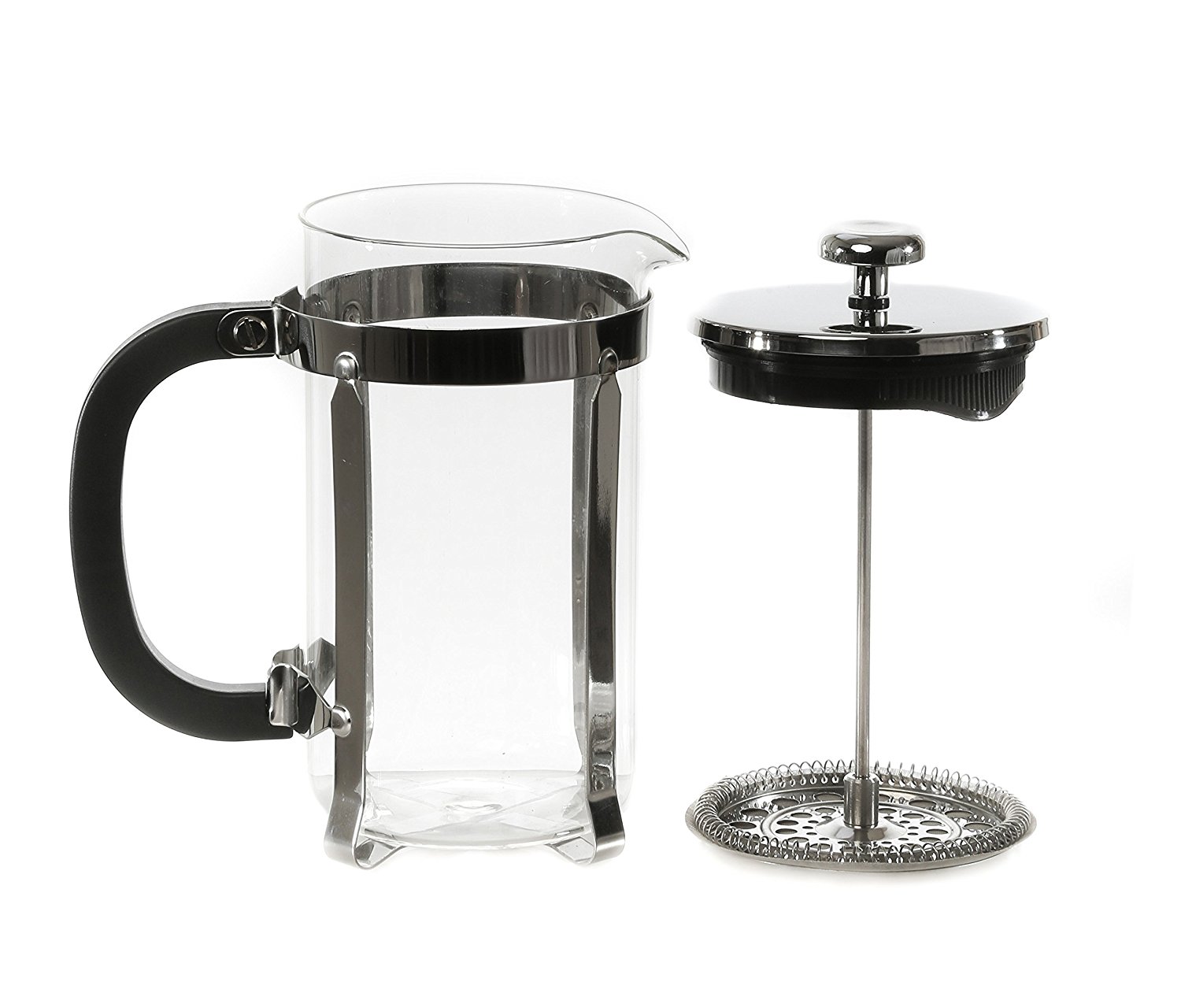 Zell French Press Coffee Maker and Glass Milk Frother Set, 34 oz (1