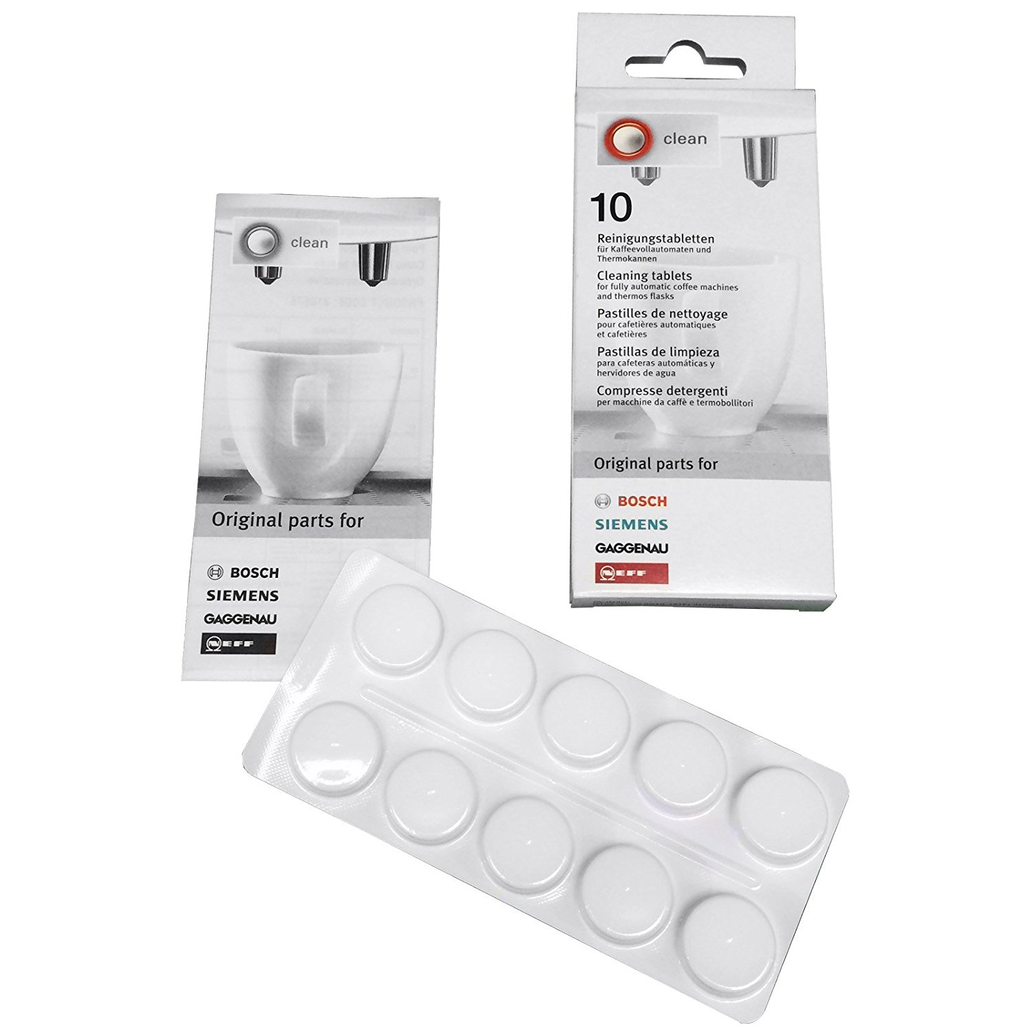 10 Pack OEM Bosch Siemens Coffee Machine Cleaning Tablets Part 310575