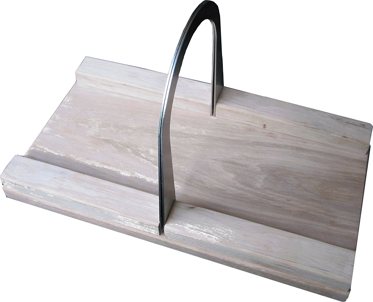 Bread Slicer Hickory Elite, Brushed Stainless Steel Guide and Hickory