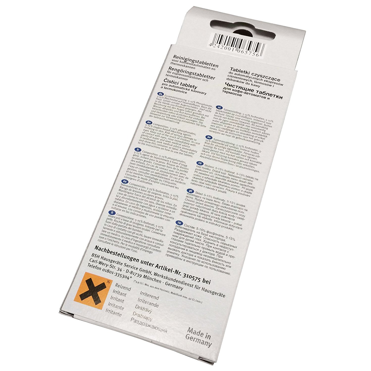 10 Pack OEM Bosch Siemens Coffee Machine Cleaning Tablets Part 310575