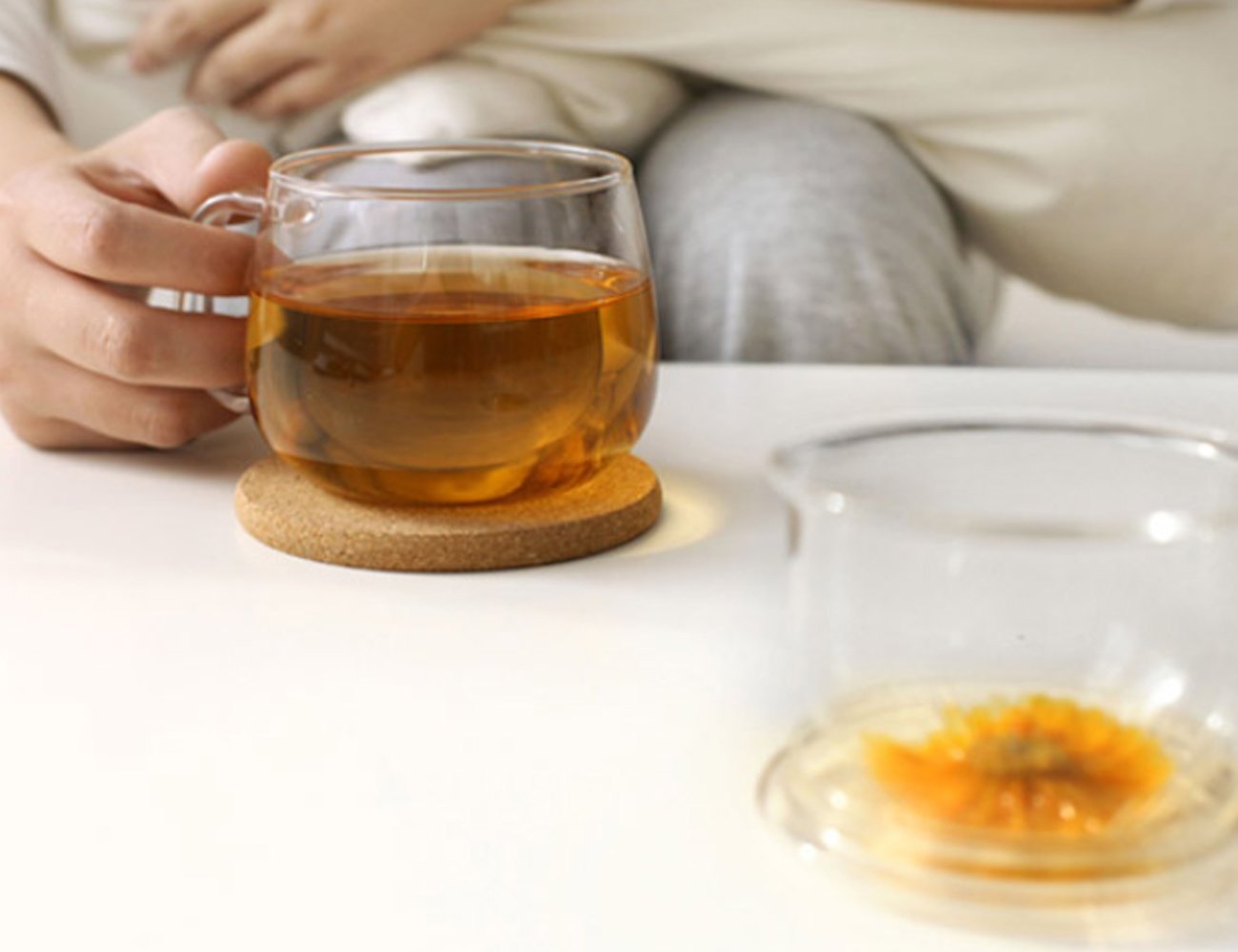 LOHOME Cork Hot Pads, Pack of 3 PCS Round Cork Trivet Heat Resistant Hot Pads Table Cup Mat