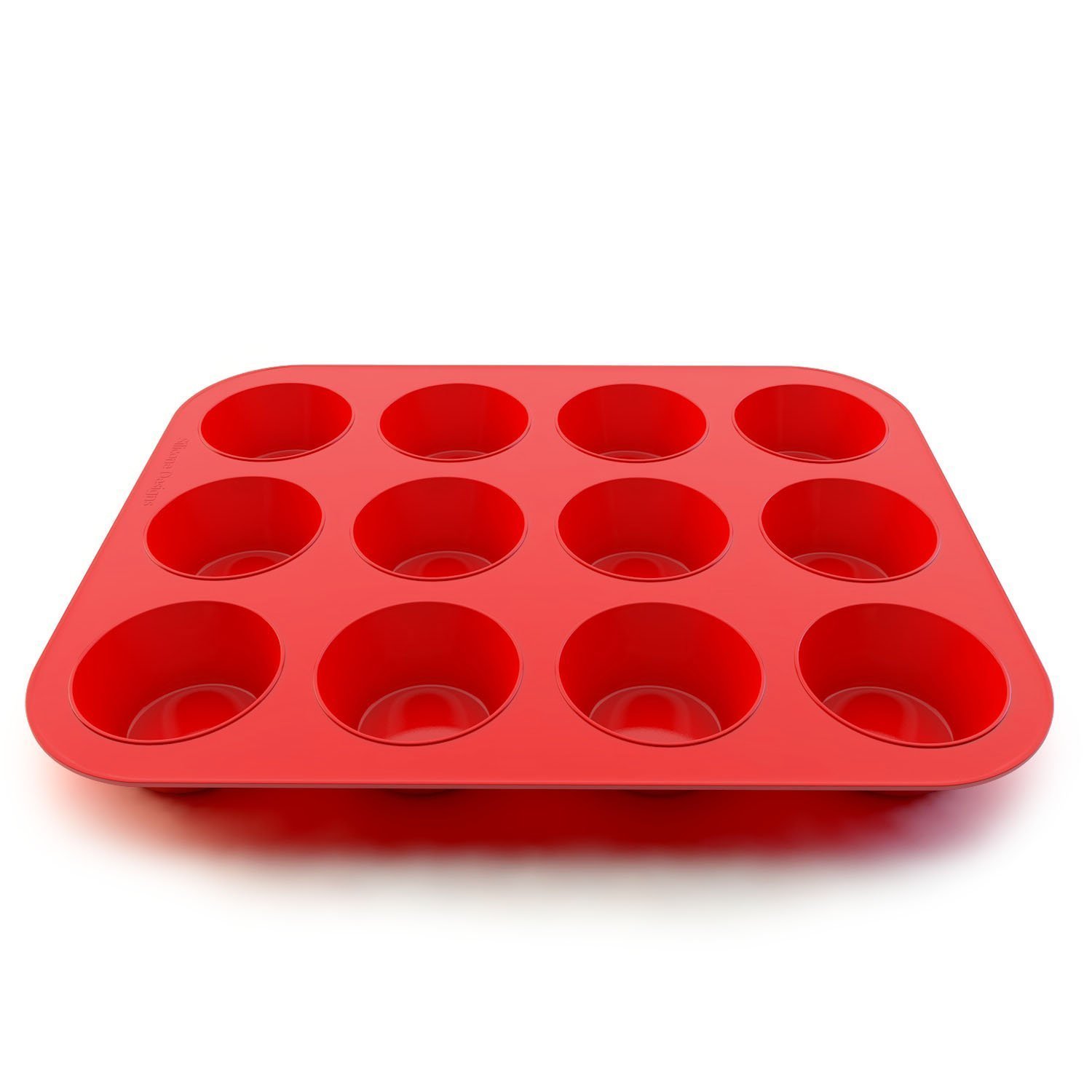 ELight 12 Cup Silicone Muffin & Cupcake Baking Pans, NonStick, Easy