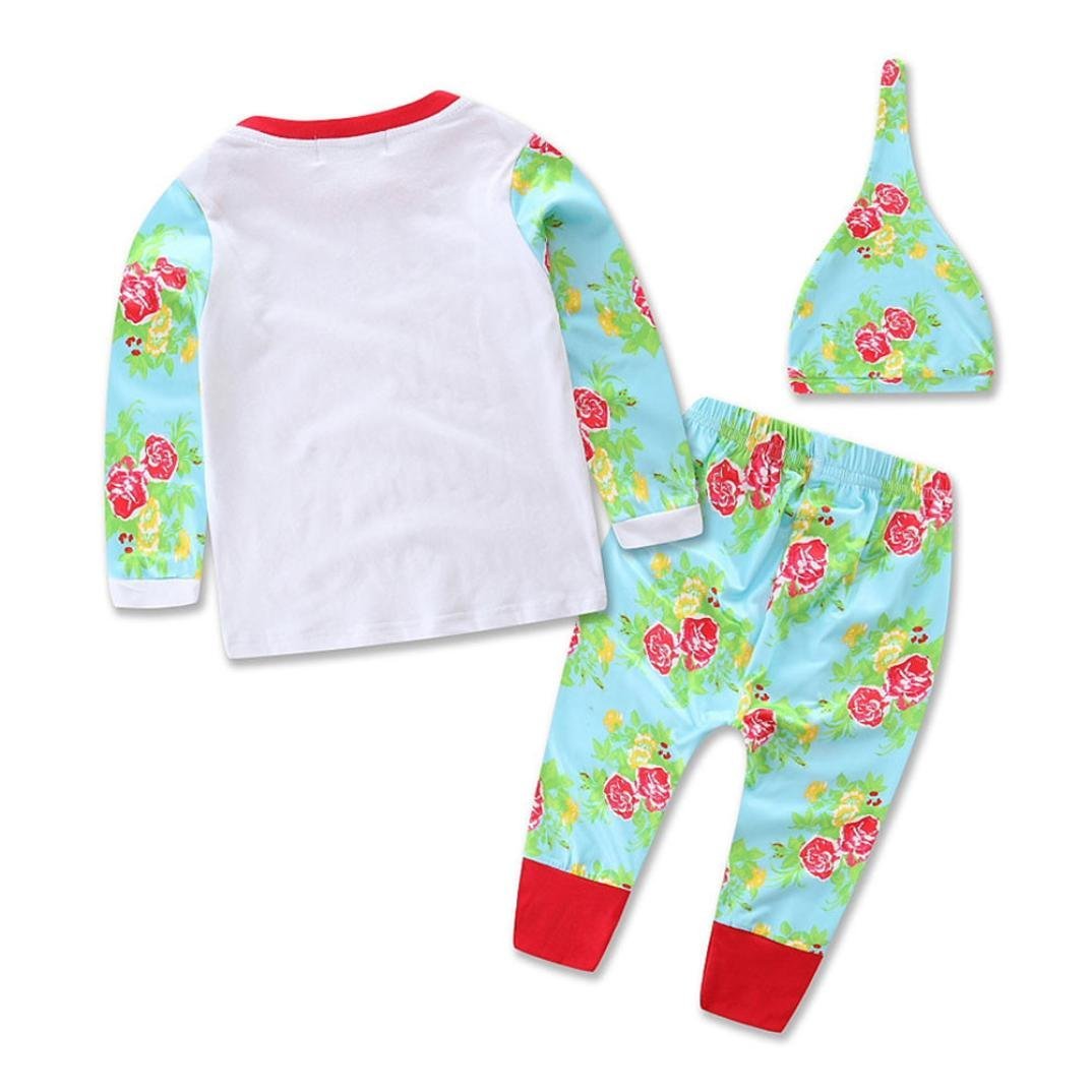 Clothes Set ,BeautyVan Newborn Baby Floral Print Long Sleeve Tops +Long