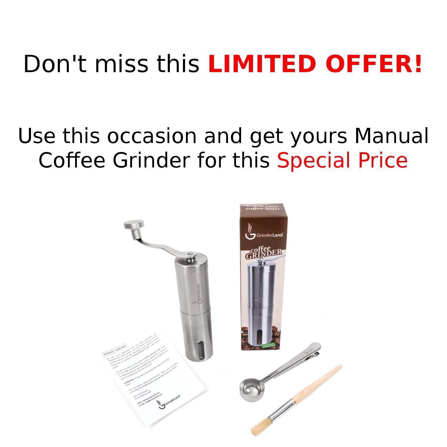 Hand Coffee Grinder with Adjustable Conical Ceramic Burrs Premium