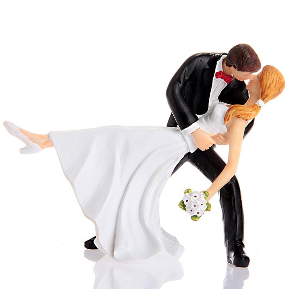 Lingstar A Romantic Dip Dancing Bride and Groom Couple Figurine Cakes