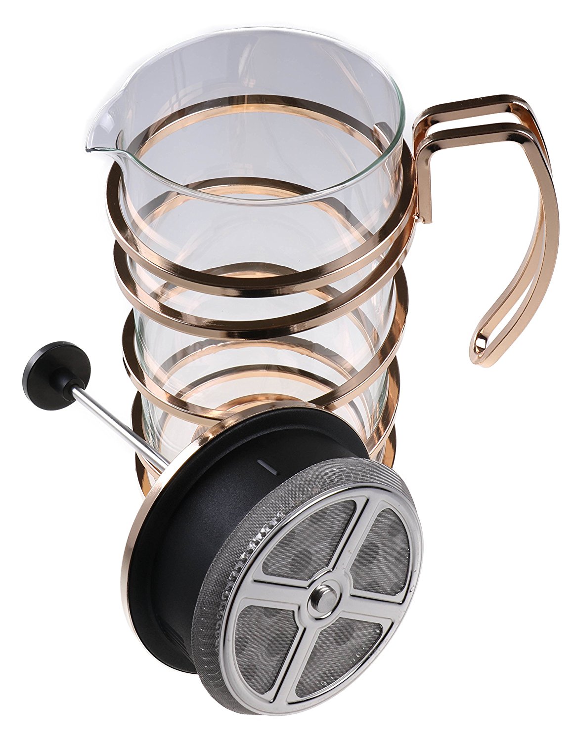 Gourmet 1 Liter Gold French Press Coffee Brewer with Spiral Design N5