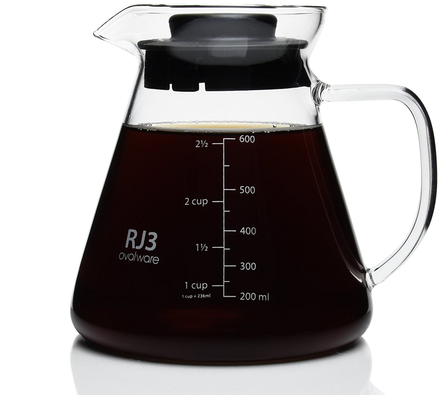 600ml Thick Range Coffee & Tea Server Heatproof Glass Body with BPA