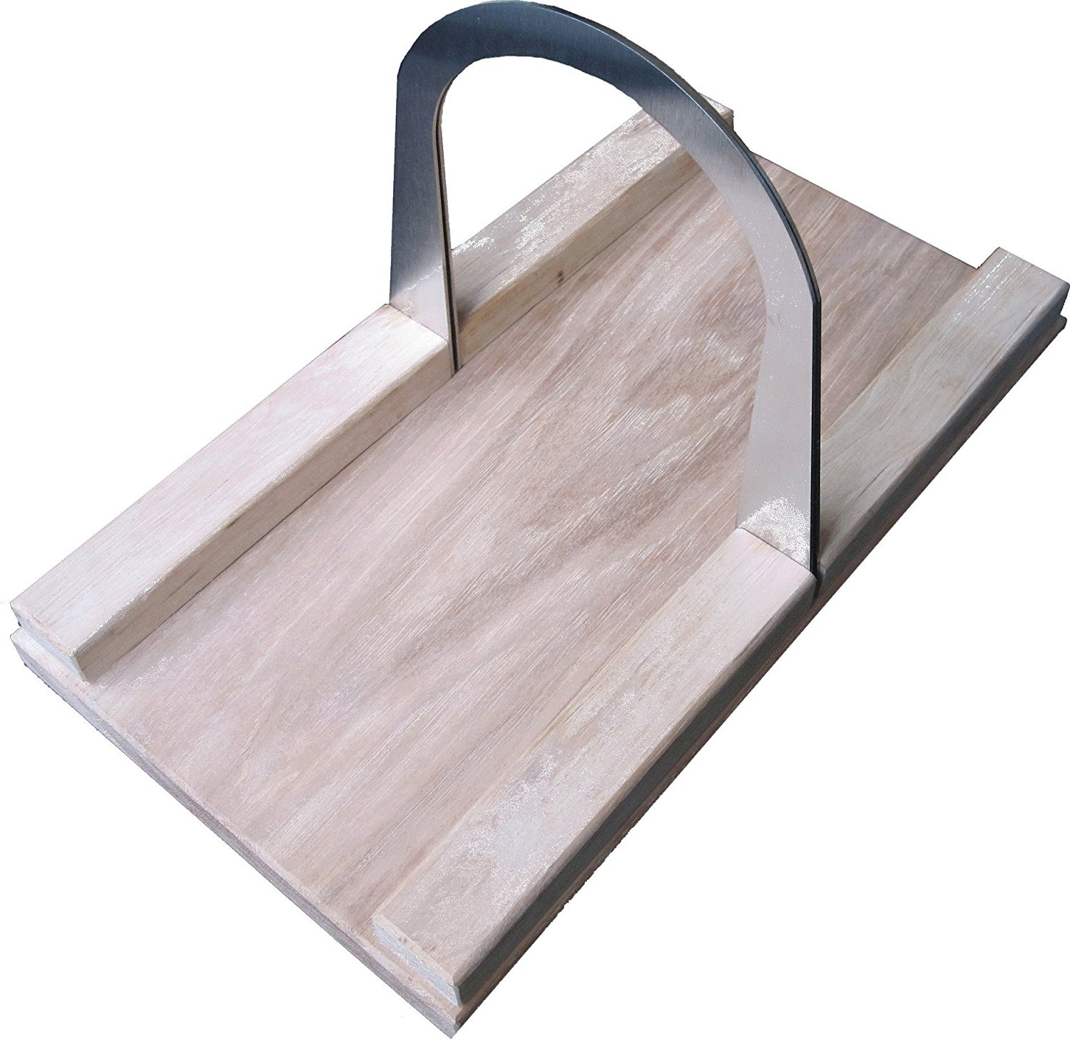 Bread Slicer Hickory Elite, Brushed Stainless Steel Guide and Hickory