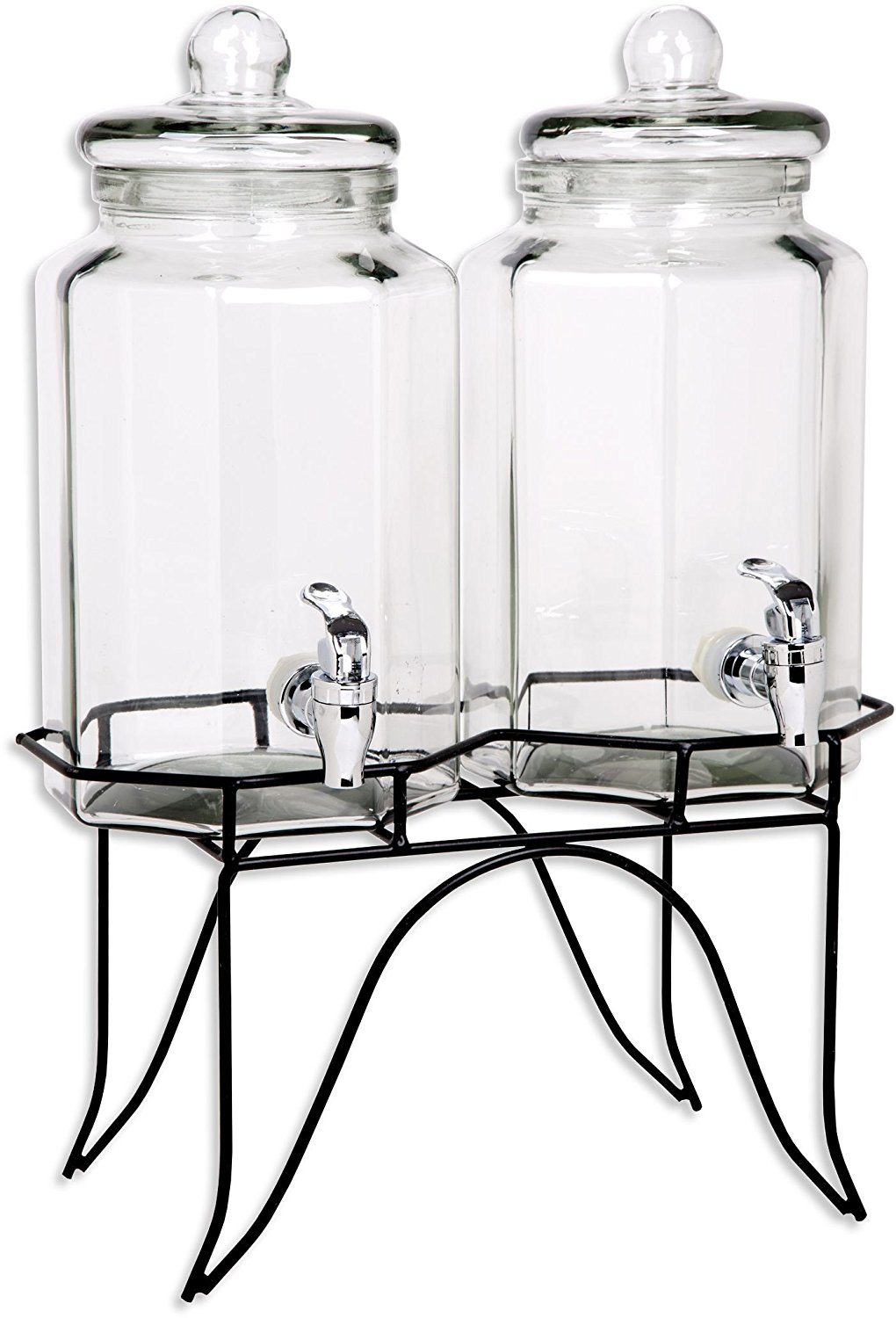 Palais Glassware High Quality Clear Glass Duplex Beverage Dispenser 1