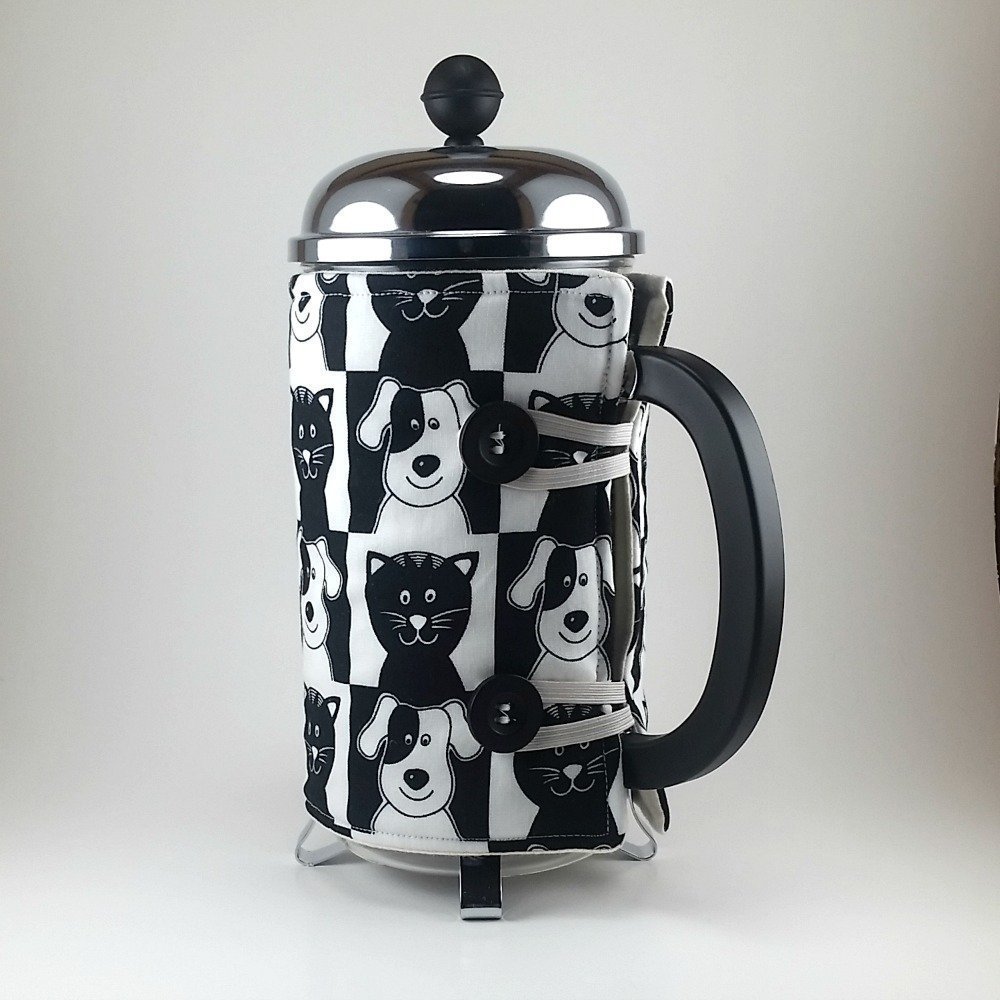 French Press Cozy Cafetiere Cosy Cat Dog Lover Coffee Accessory