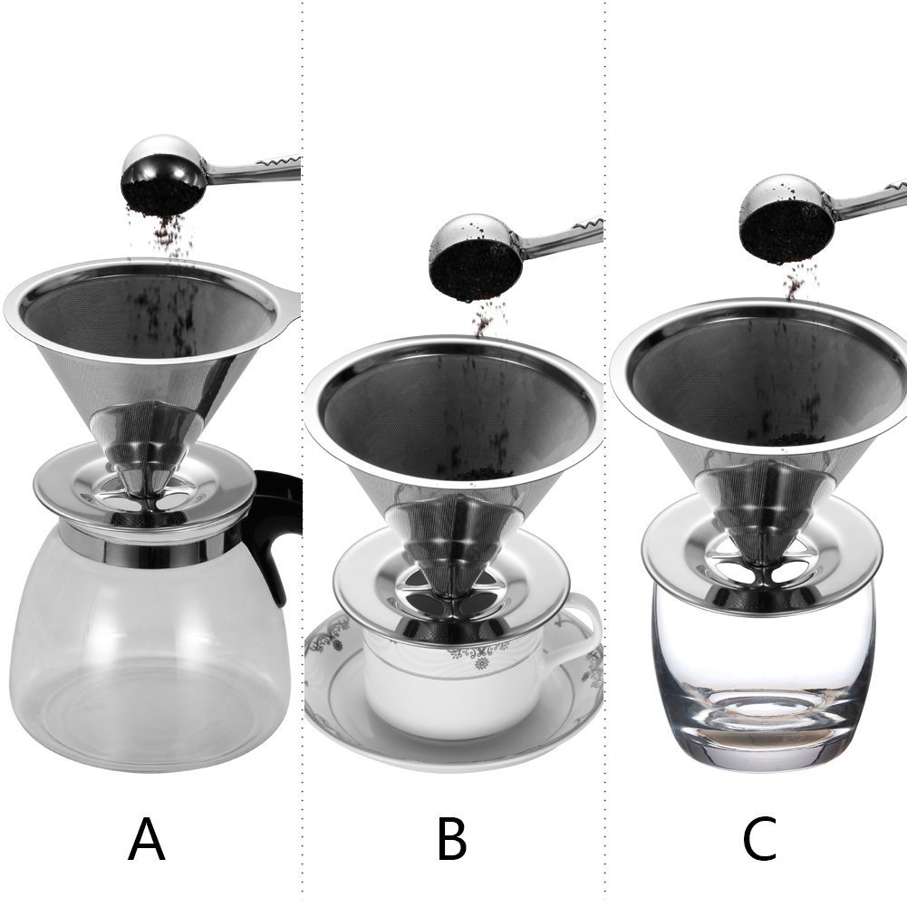 Stainless Steel Coffee Filter Reusable Coffee Filters Double Filter