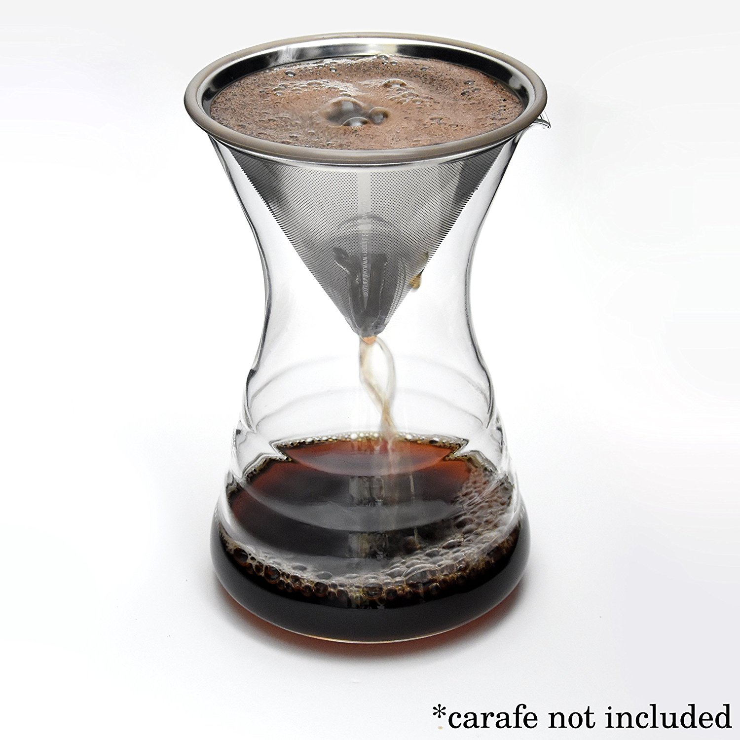 Pour Over Coffee Filter Reusable Cone Dripper with Silicone Grip for