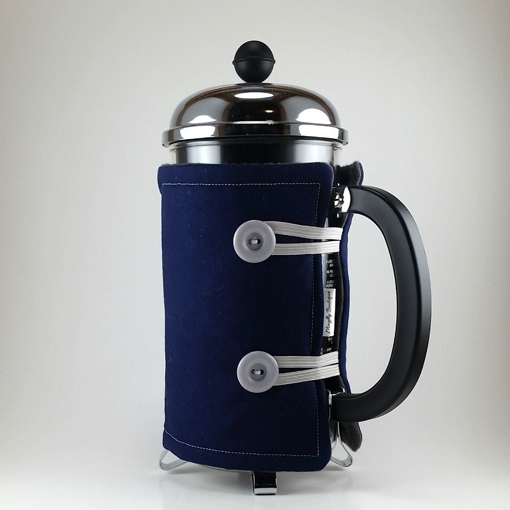 Navy Blue Solid, French Press Cozy, 8 cup, Handmade, Cafetiere Cosy N4 free image download