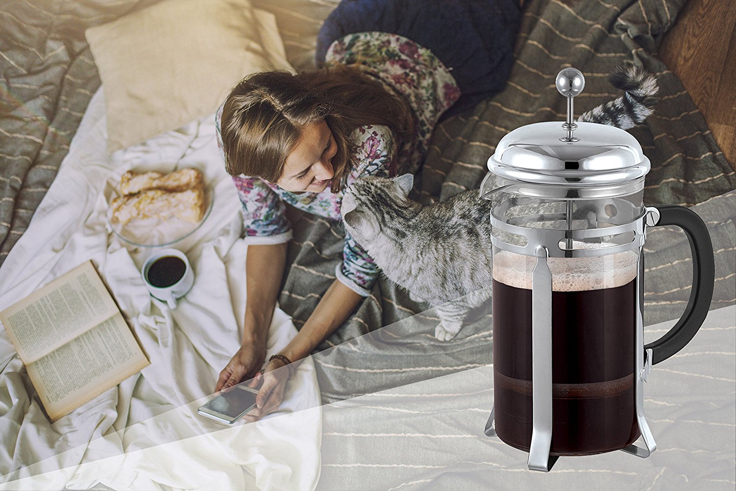 French Press Espresso Coffee & Tea Maker 8 Cup/34oz FDA approved