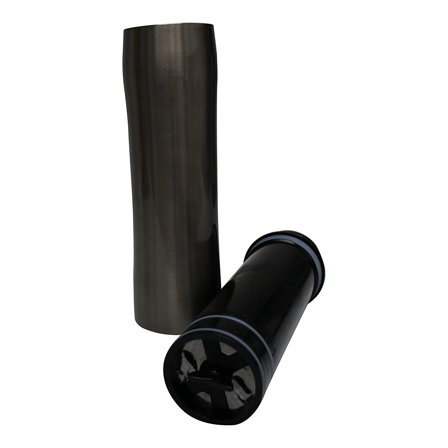 Equaliteria™Portable stainless steel grey French Press 12oz travel mug