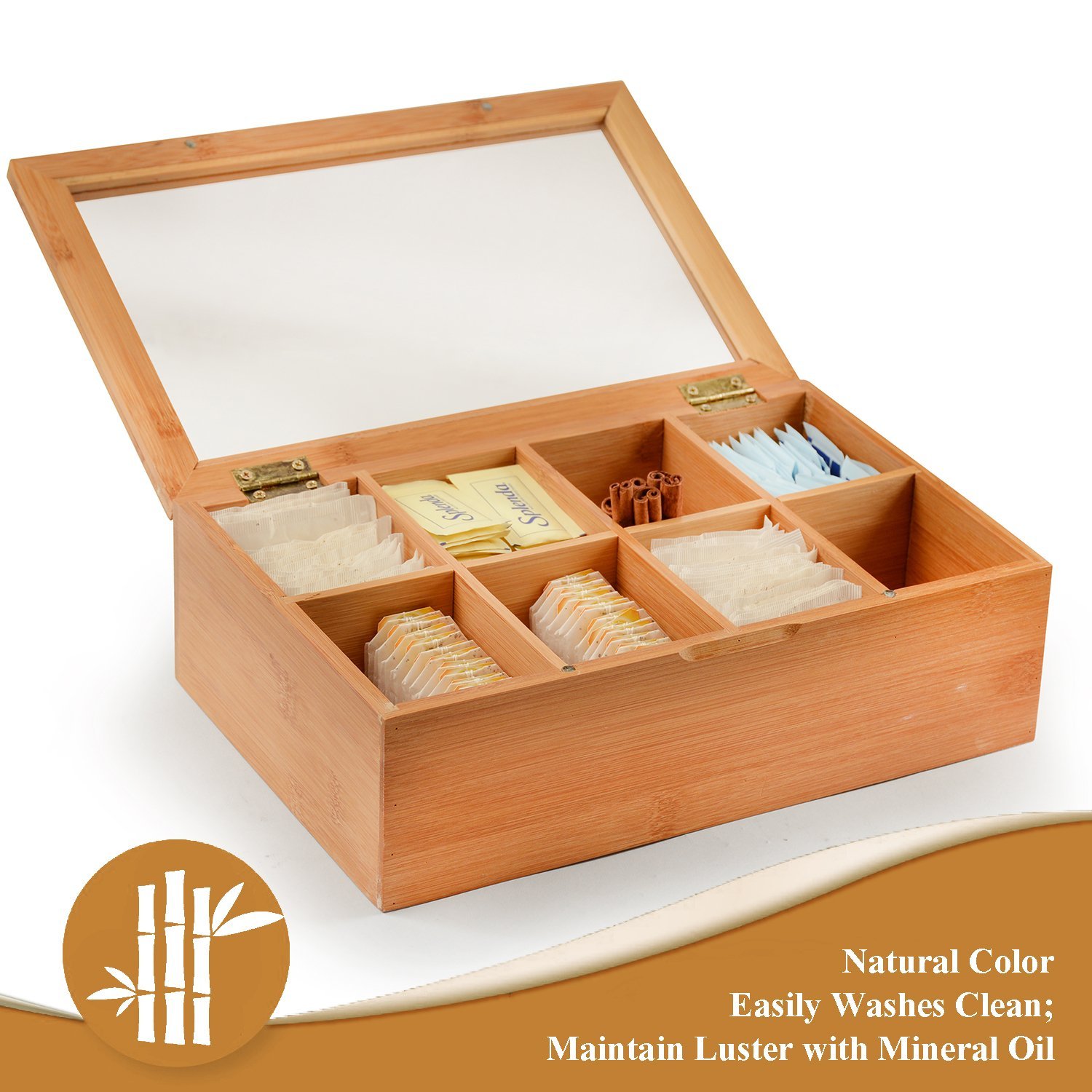 Bambüsi by Belmint Tea Storage Box with Hinged Lid