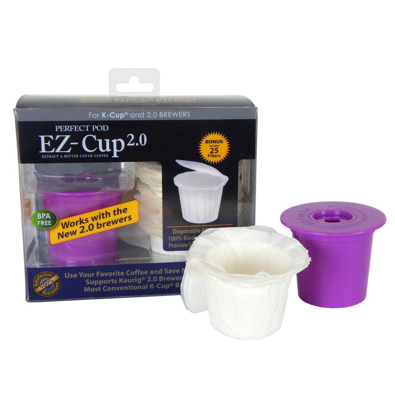 Ezcup 2.0 & Ez Cup Filters (50 Filters) Combo Pack for Keurig 2.0 By Perfect Pod N2 free image