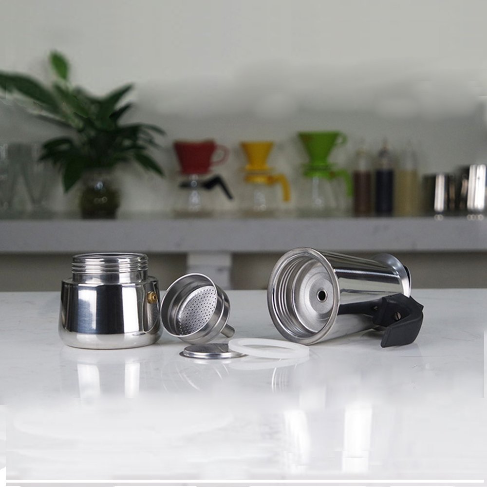 Stainless Steel Italy Style Stovetop 2Cup Espresso Coffee Maker Moka