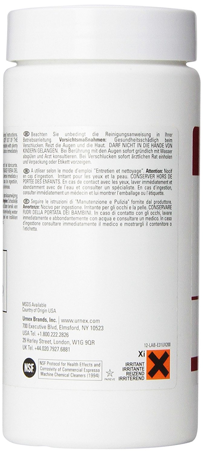 Urnex Cafiza Professional Espresso Machine Cleaning Tablets, 200 Count