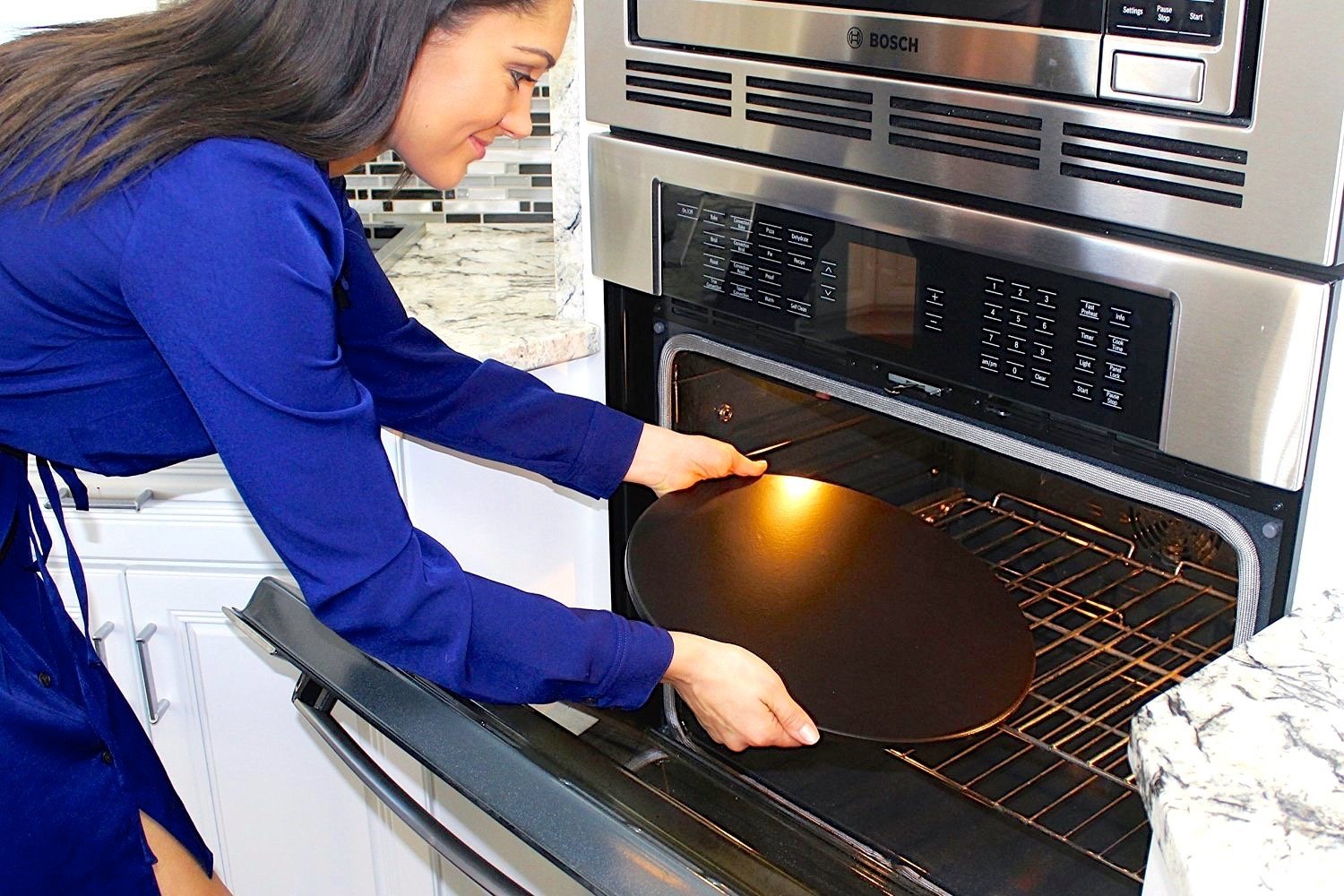 Heritage, 15 inch Black Ceramic Pizza Stone Professional Grade Baking Stones for Oven, Grill