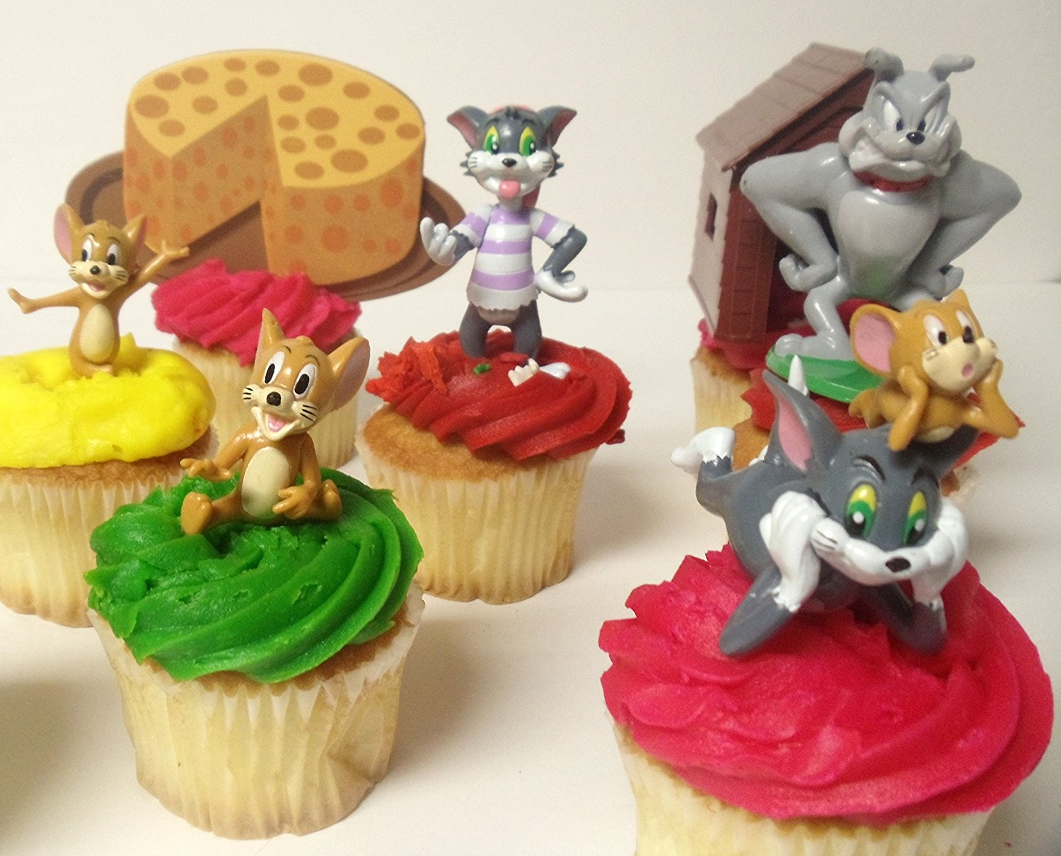 Tom and Jerry 11 Piece Birthday Cupcake Topper Set Featuring Tom, Jerry