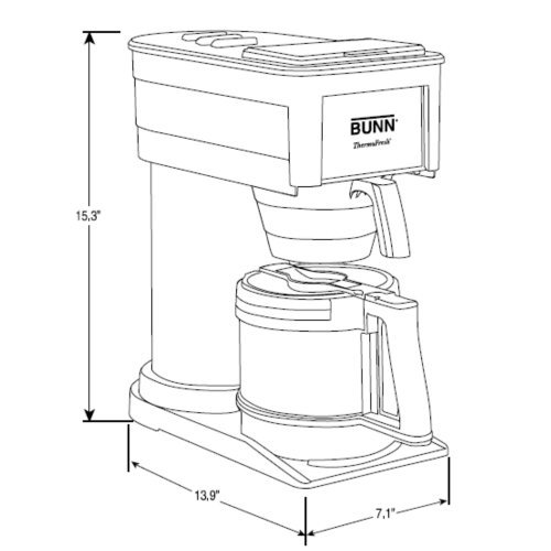 BUNN BT Velocity Brew 10Cup Thermal Carafe Home Coffee Brewer, Black