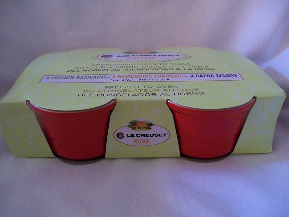 Le Creuset Poterie French Ramekins, Set of 4 Red, 4 3/4 Oz. N2 free