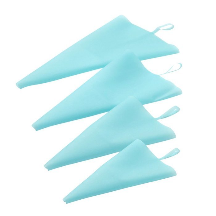 Misula 4 Sizes Icing Bag Set, Silicone Reusable Icing Piping Cream