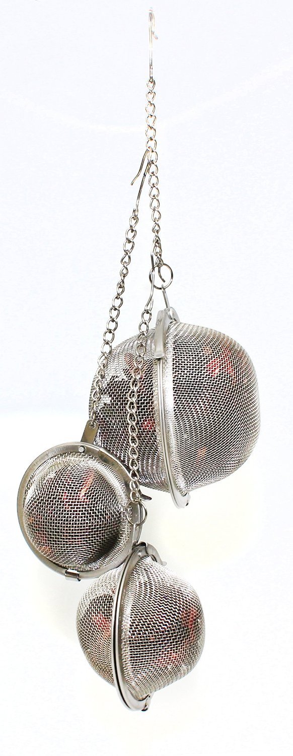 Stainless Steel Fine Mesh Tea Infuser Balls, Set of Three Tea Infuser