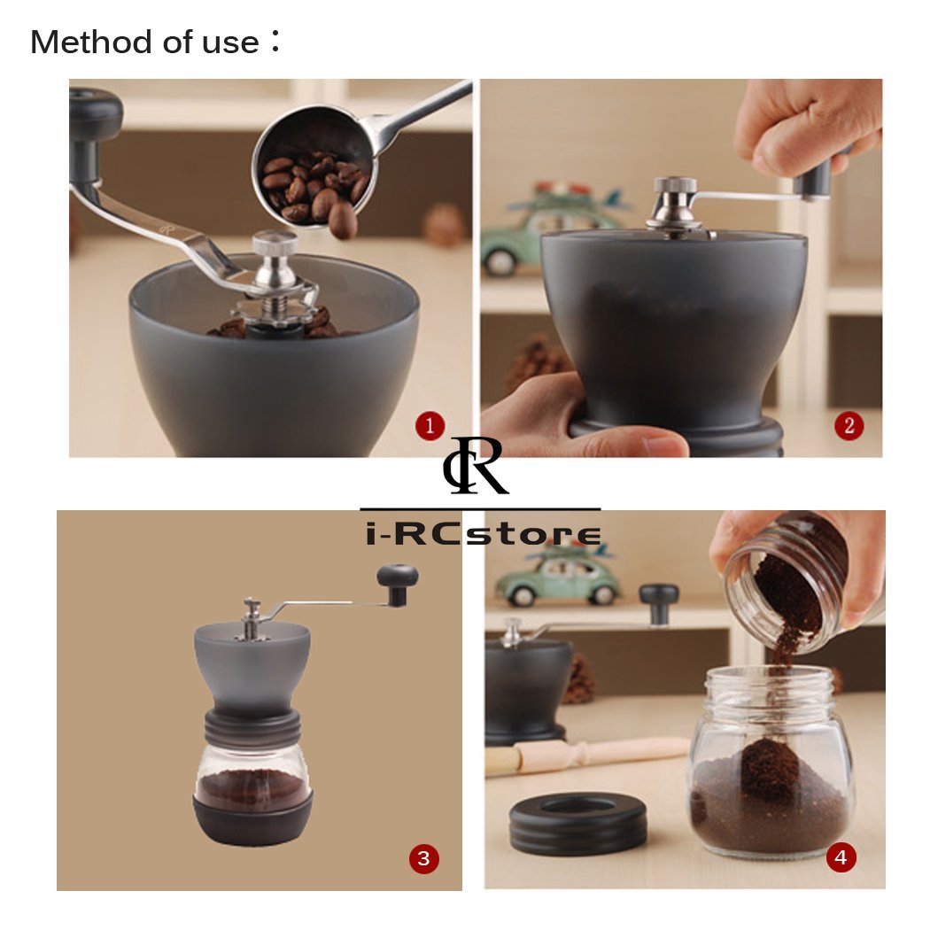 RC Professional Manual Ceramic Burr Coffee Grinder, Handcrank Coffee
