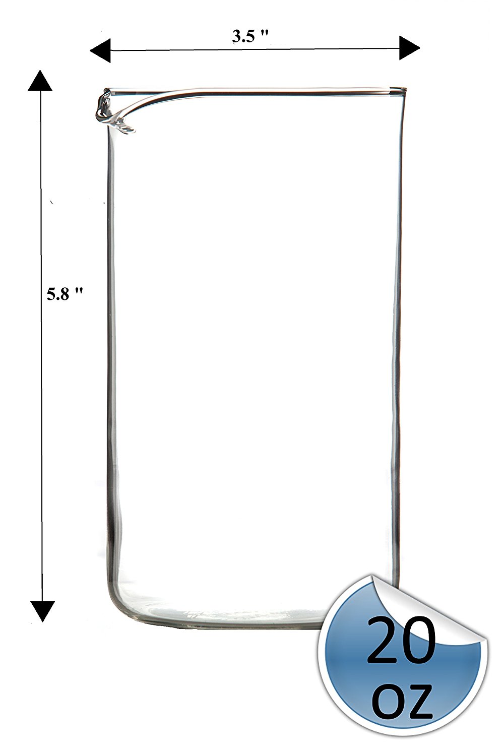 Glass Carafe for French Press Coffee and Espresso Maker Universal