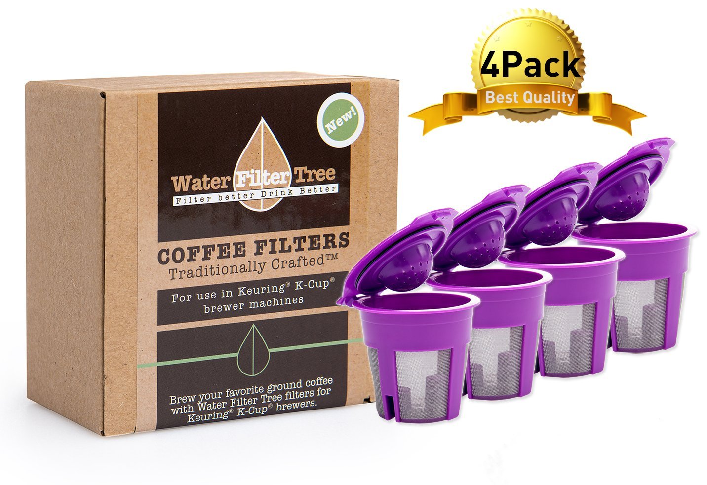 4 x Reusable Kcup, K cup Coffee Filter compatible Keurig 2.0 and Most
