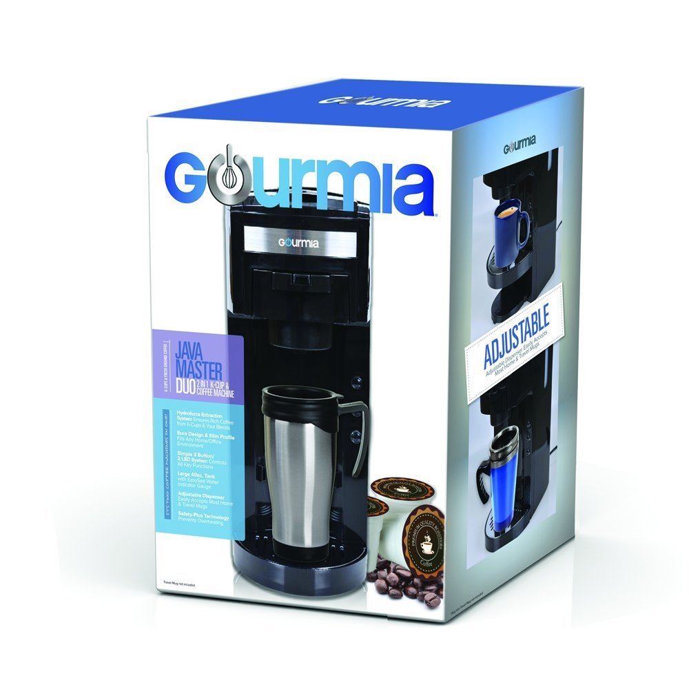 Gourmia GC150 JavaMaster 2in1 KCup and Ground Coffee Single Serve