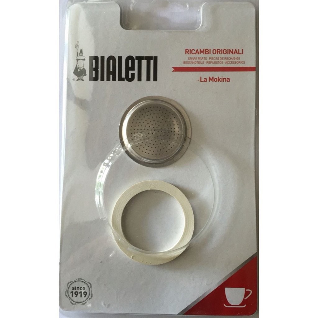 Bialetti La Mokina 1 Rubber Gasket and 1 Filter Blister Packed
