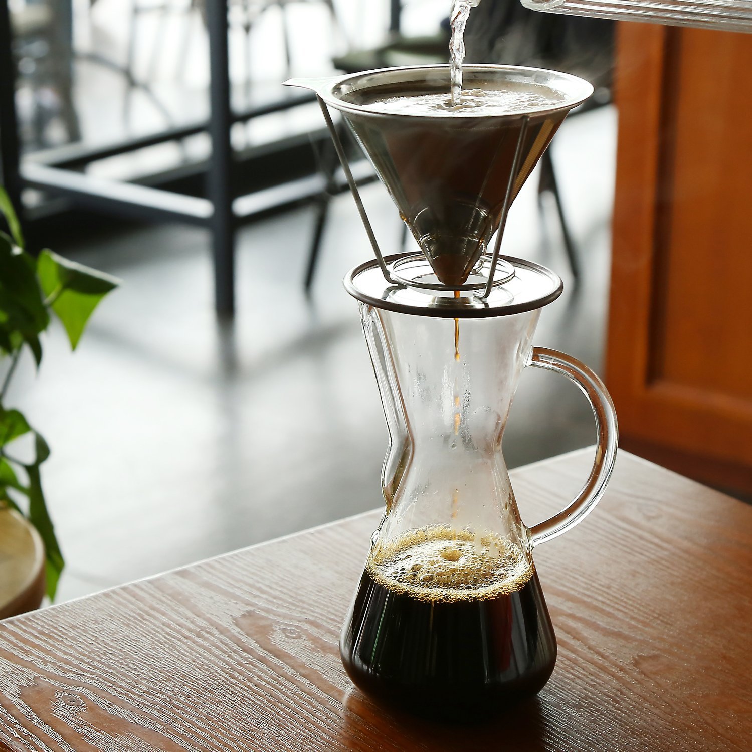 Hand Drip Coffee Maker 500ml 17oz Thickened Heat Resist Glass Pour Over